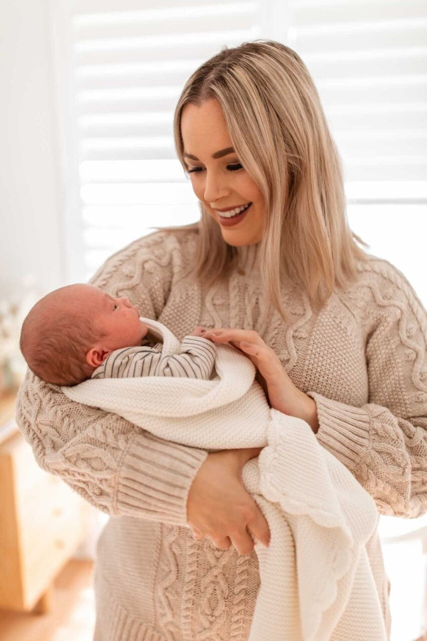 Shell Baby Blanket - Whisper White