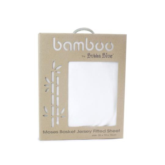Bamboo Moses Basket Fitted Sheet - White